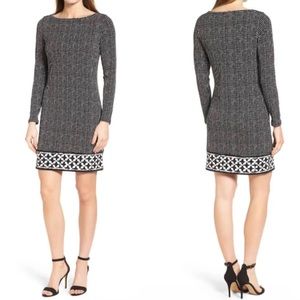 MICHAEL Michael Kors Women’s Pullover L/S Blue White Pattern Stretch Dress XS